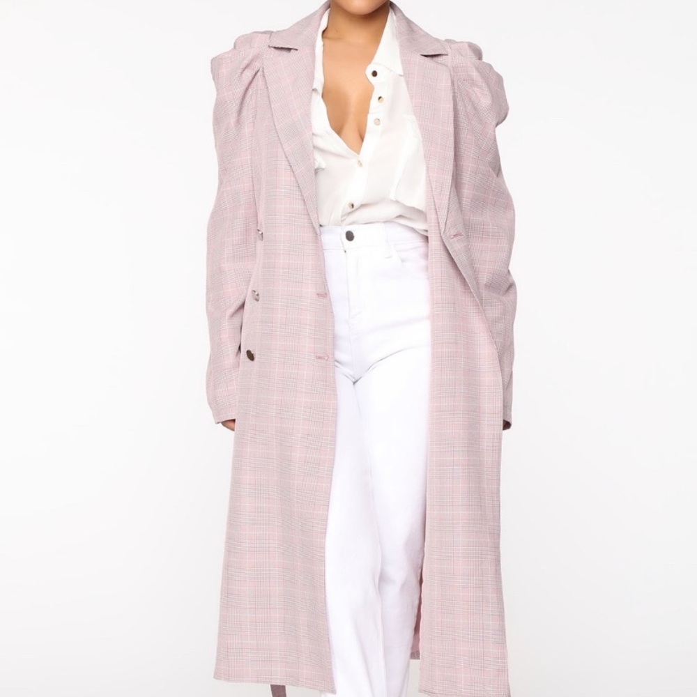 Fashion Nova Errands In The City Pink Trench Coat